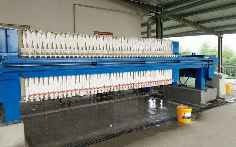Lavado de tela filtrante Diafragmas flexibles Filtro prensa de aguas residuales