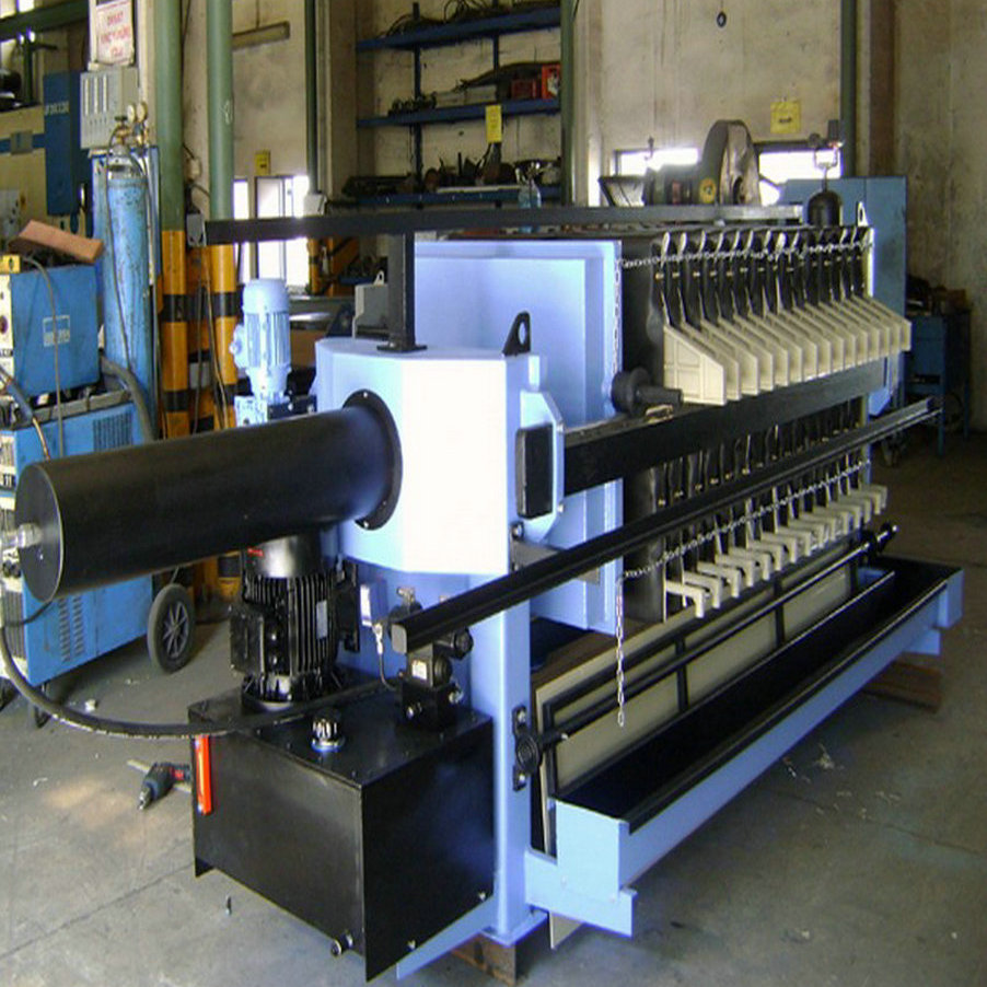 Filtro prensa automático con bomba hidráulica de alta presión